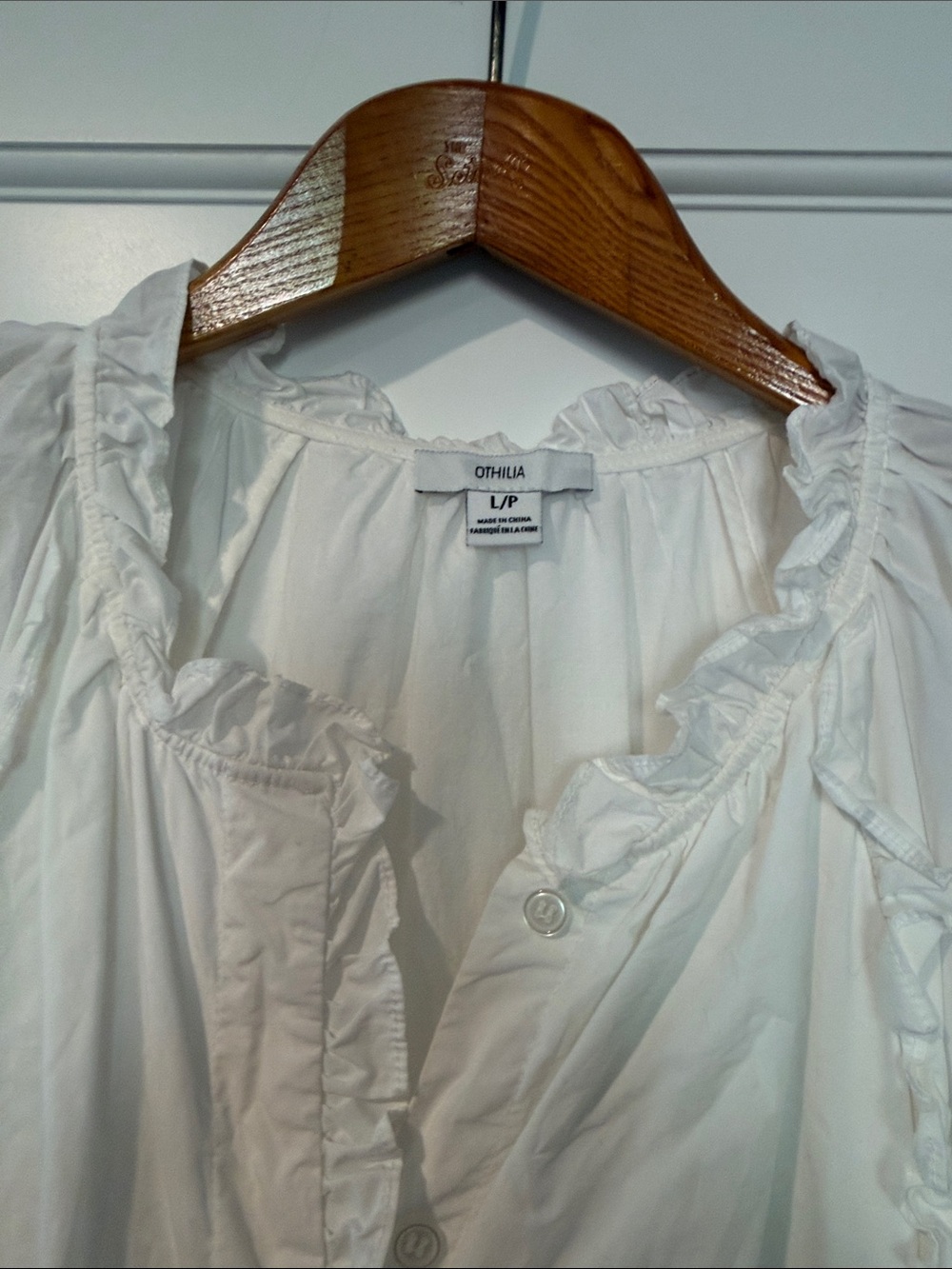 Othilia Anthropologie Gwyneth Ruffled White tiered dress Size L - Picture 4 of 6